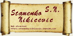 Stamenko Nikićević vizit kartica
